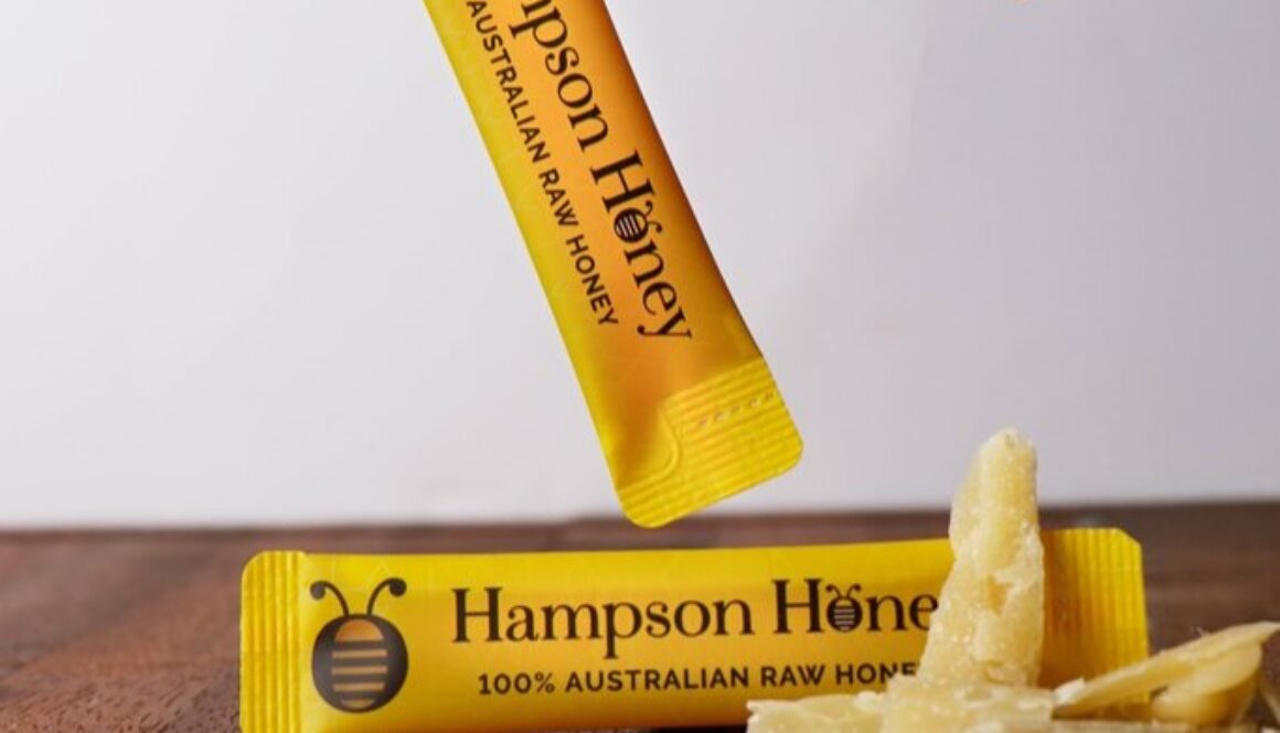 Raw honey sachets for energy on the go